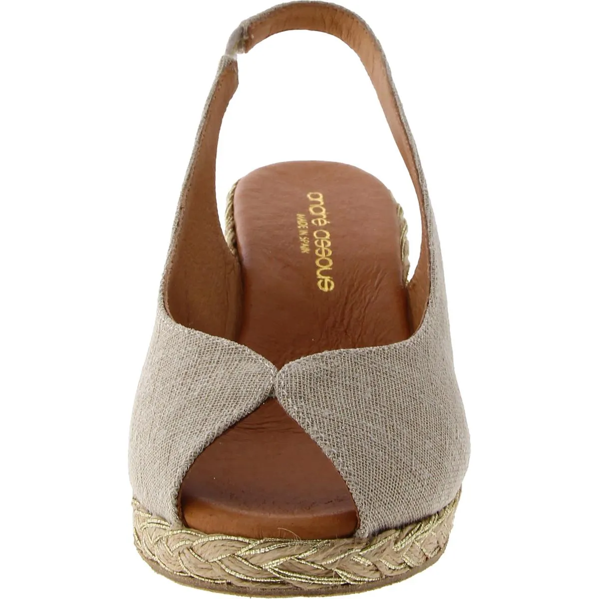 André Assous Womens Audrey Canvas Peep Toe Espadrilles