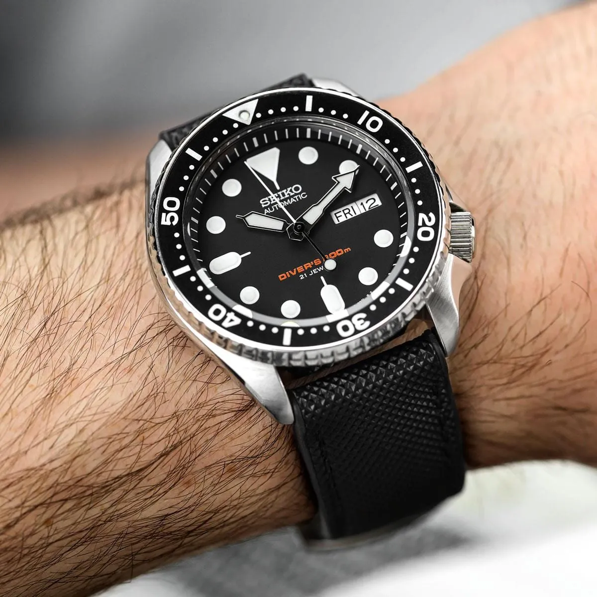 Anvil Fusion FKM Rubber Watch Strap - Black