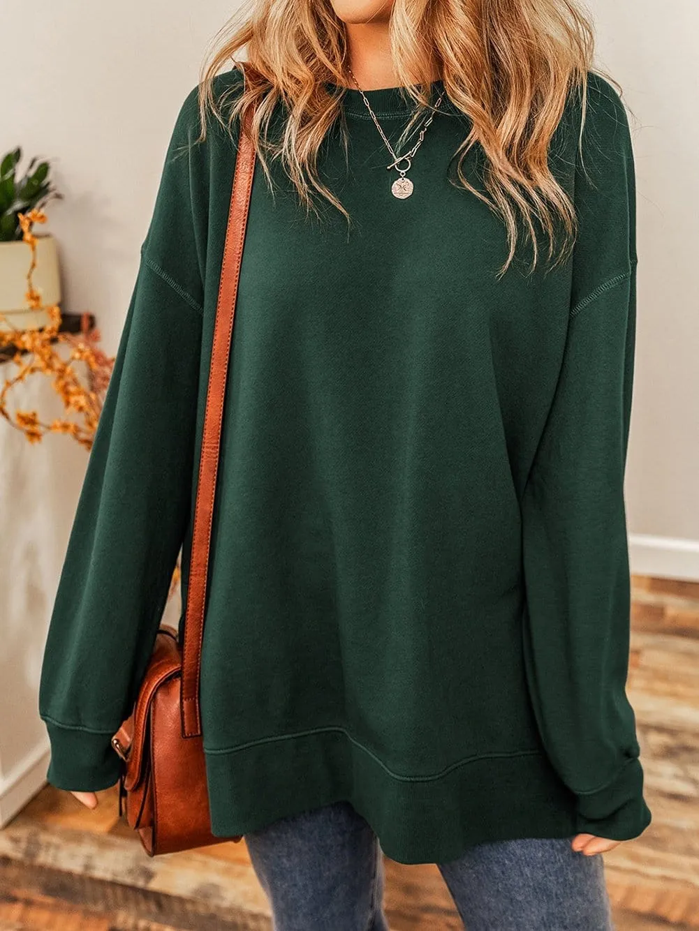 Boho-Chic Crew Neck Sweater