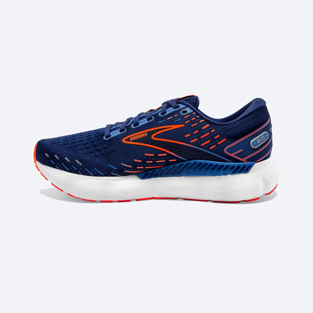 Brooks Mens Glycerin GTS 20 Wide- Blue Depths/Palace Blue/Orange (1103832E444)