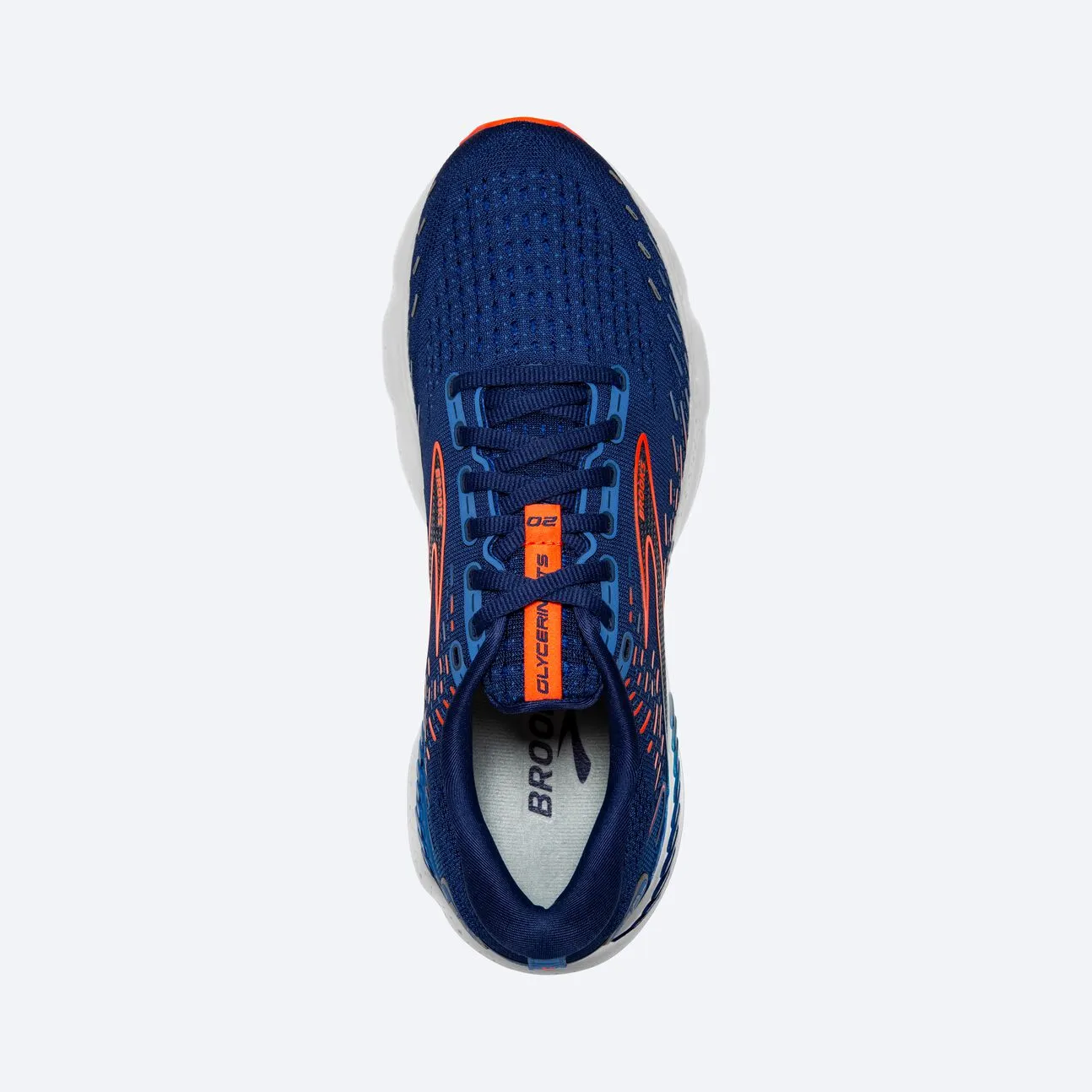 Brooks Mens Glycerin GTS 20 Wide- Blue Depths/Palace Blue/Orange (1103832E444)