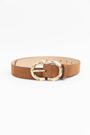 Brown Double C Suede Belt