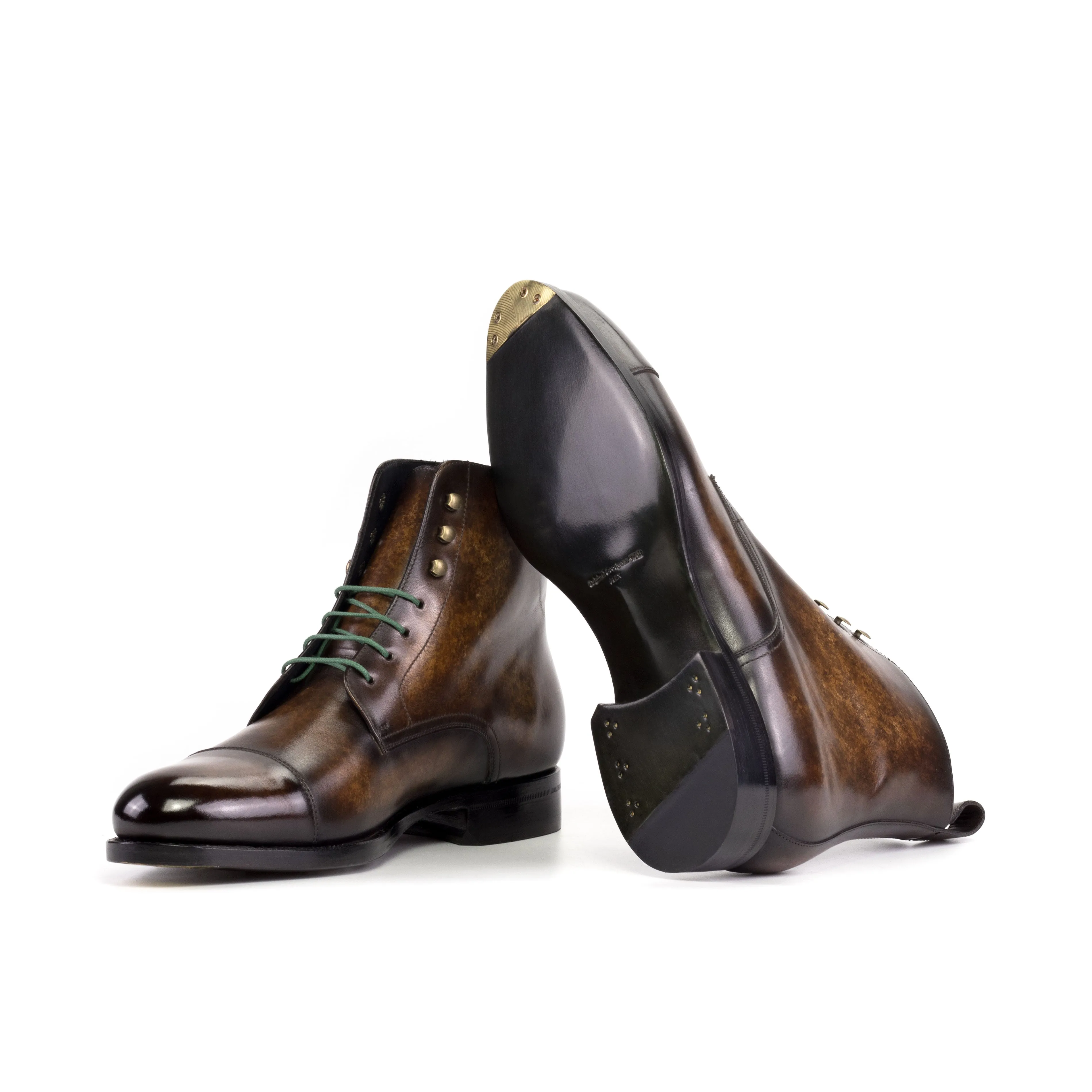 Brown Patina Cap Toe Jumper Boots