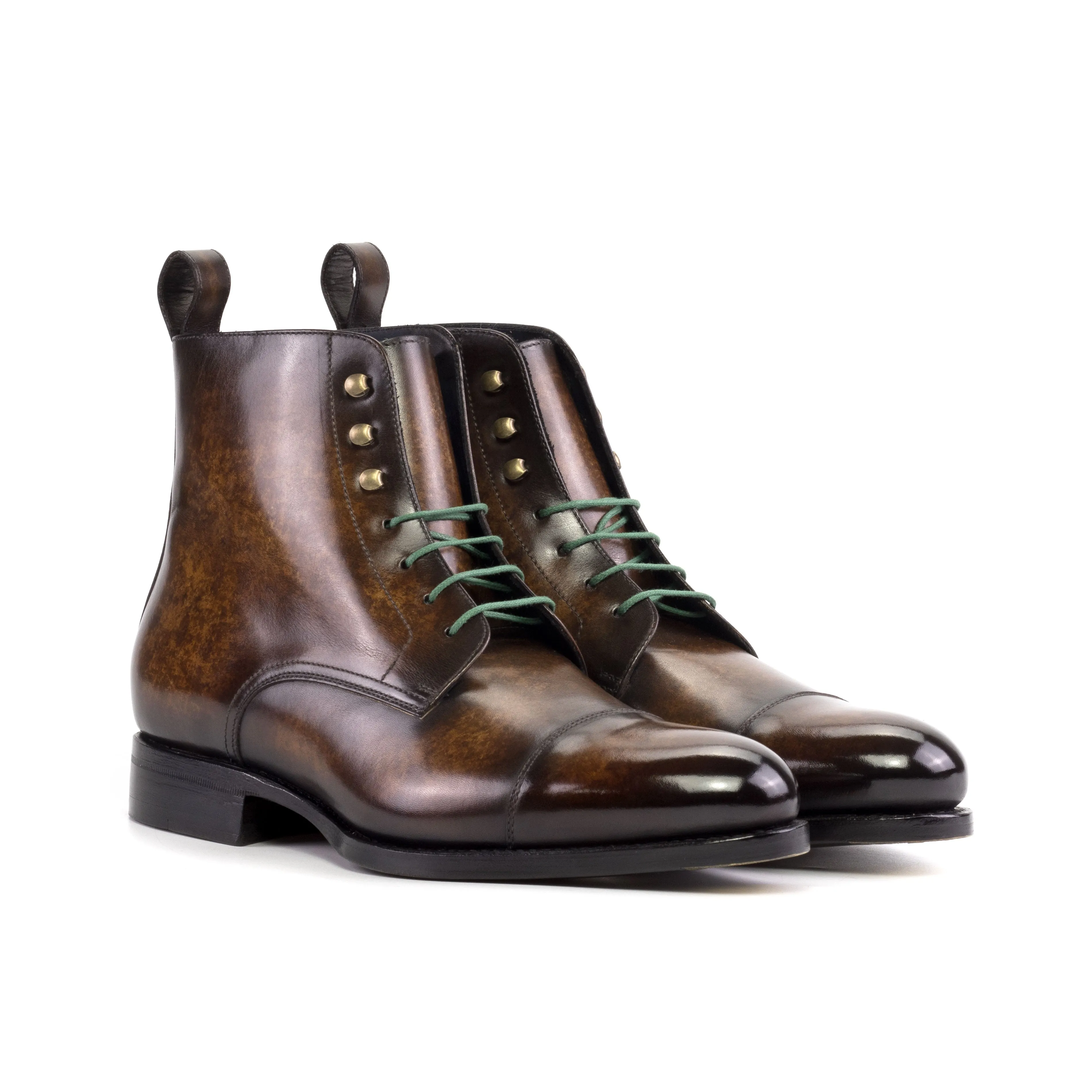 Brown Patina Cap Toe Jumper Boots