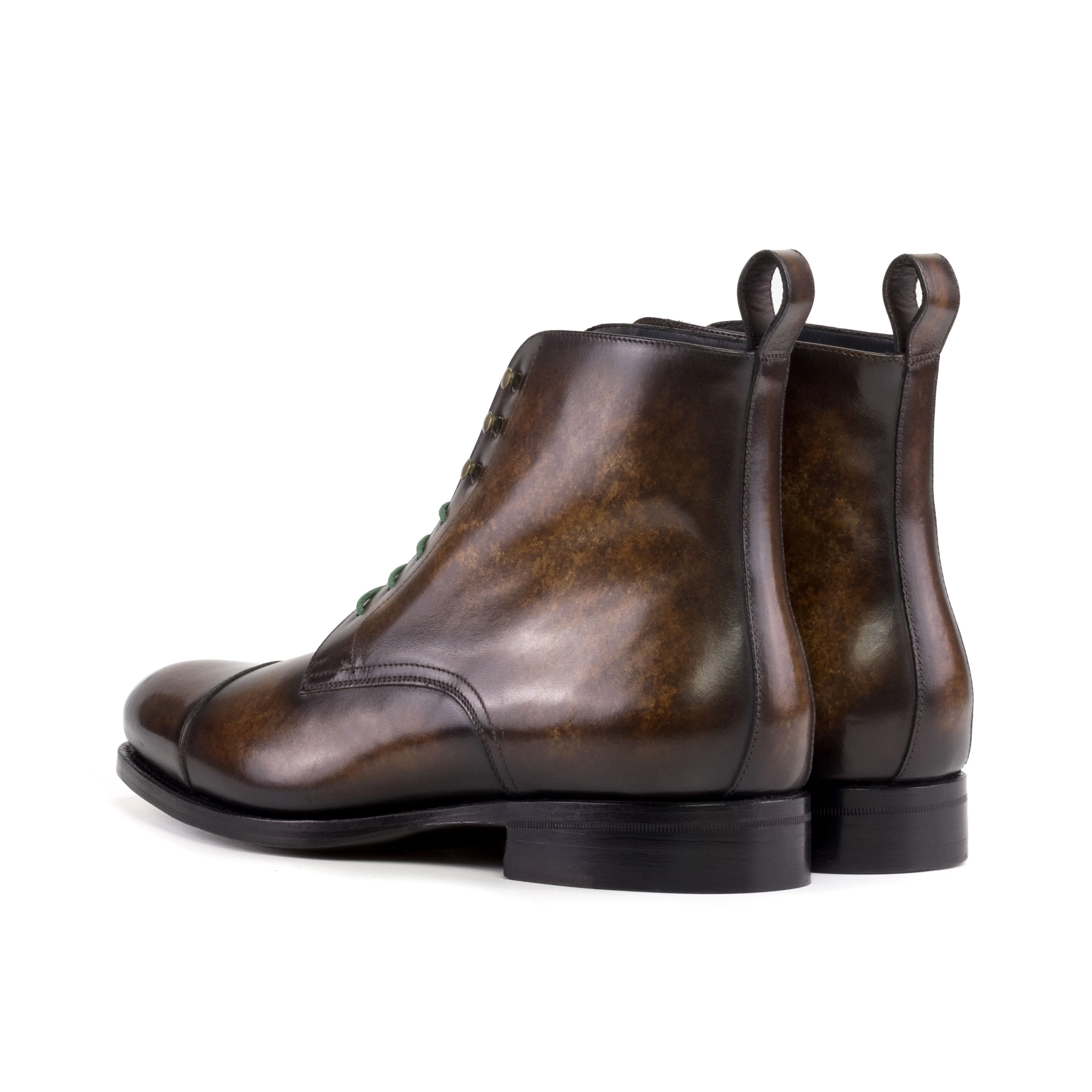 Brown Patina Cap Toe Jumper Boots