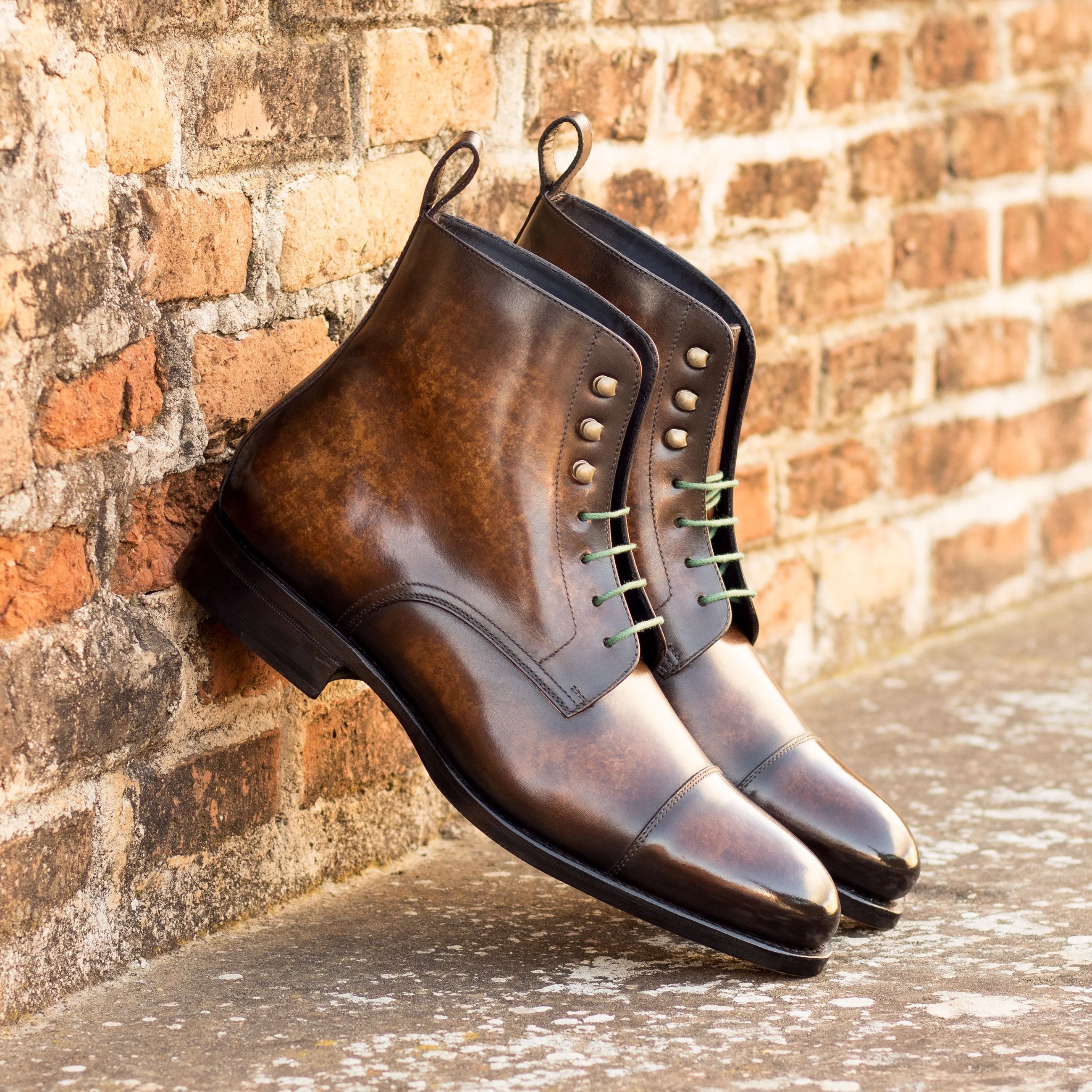 Brown Patina Cap Toe Jumper Boots