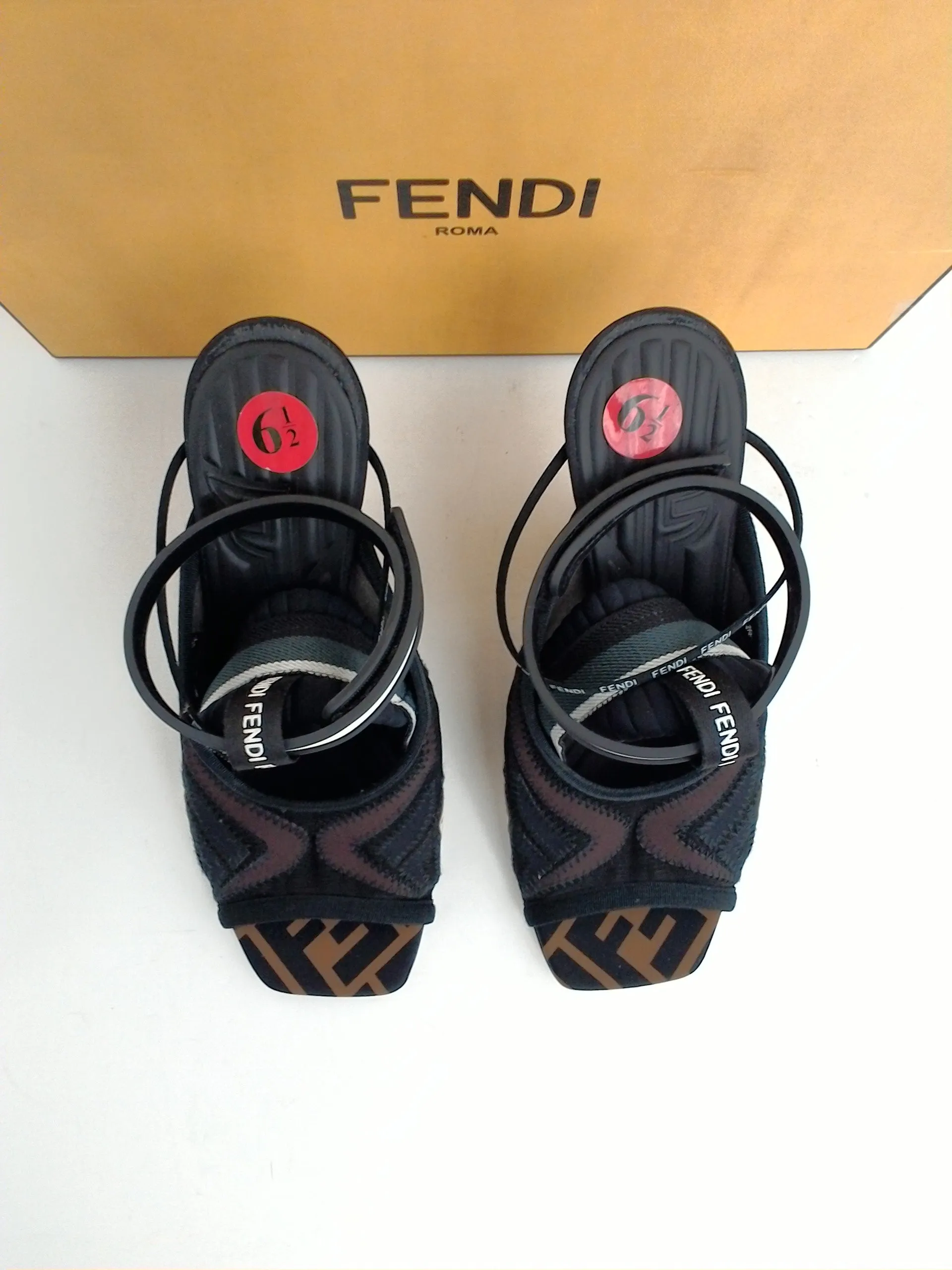 Fendi Women's Sandalo Rete Mix Patch LY FF  EL TRIC Size 36.5