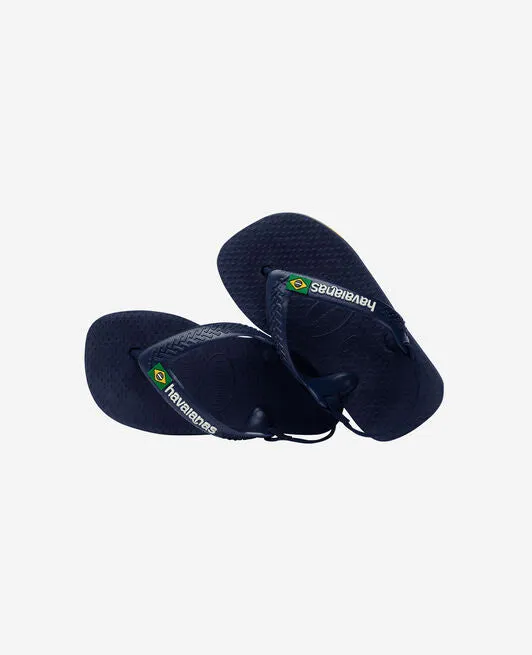 Havaianas Brasil Logo In Navy For Kids