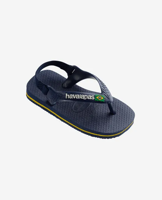 Havaianas Brasil Logo In Navy For Kids