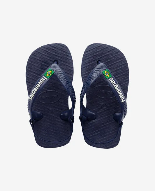 Havaianas Brasil Logo In Navy For Kids