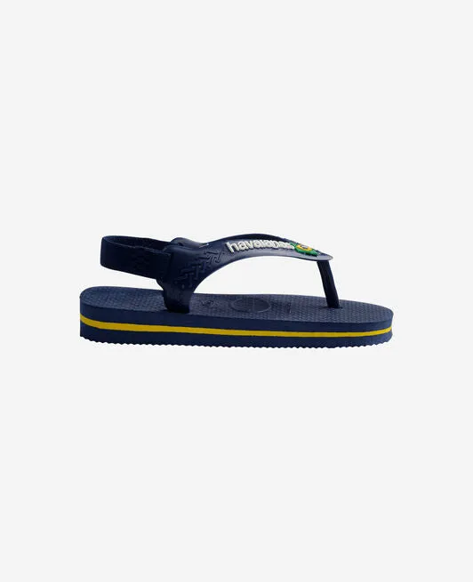 Havaianas Brasil Logo In Navy For Kids