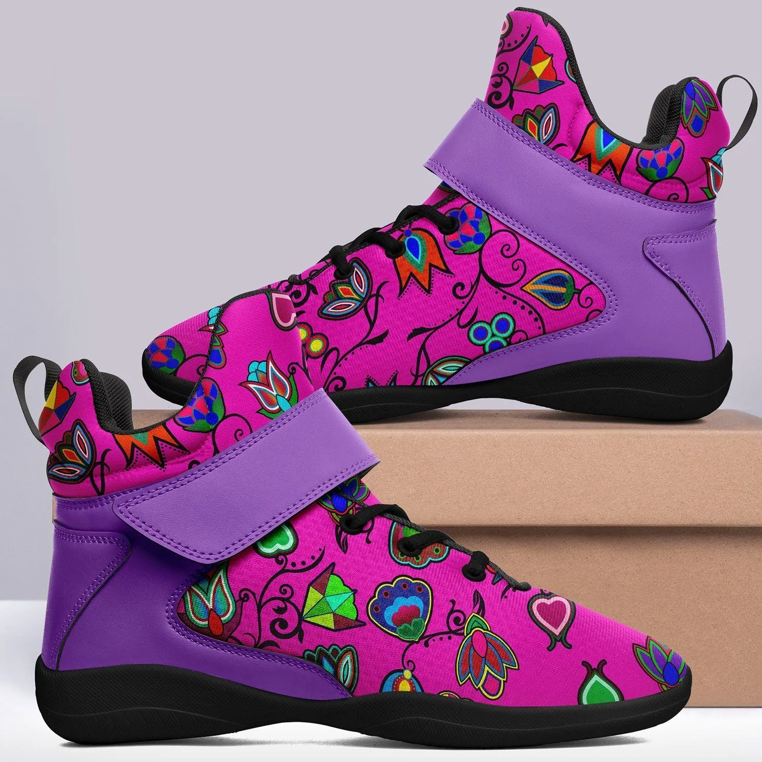 Indigenous Paisley Kid's Ipottaa Basketball / Sport High Top Shoes