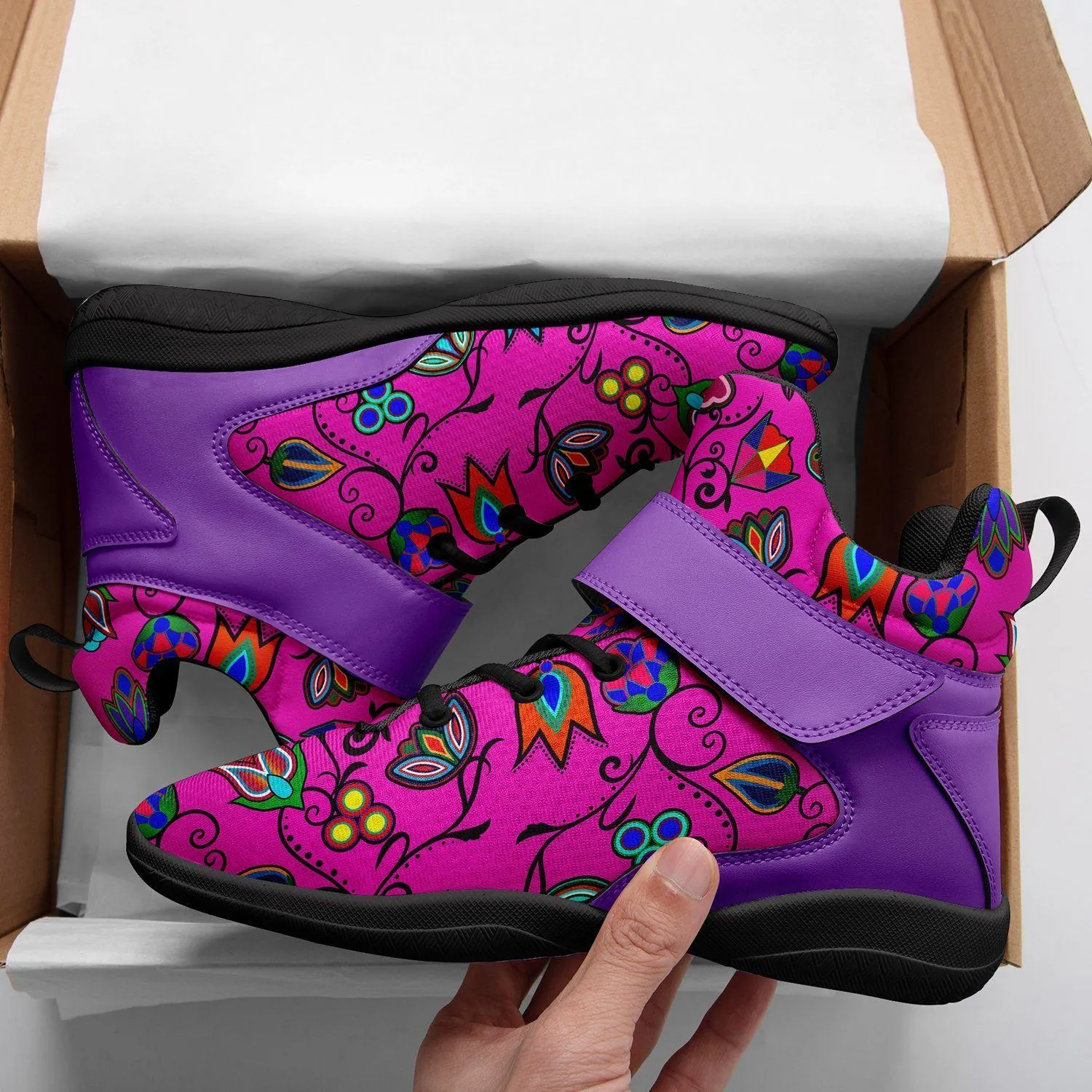 Indigenous Paisley Kid's Ipottaa Basketball / Sport High Top Shoes