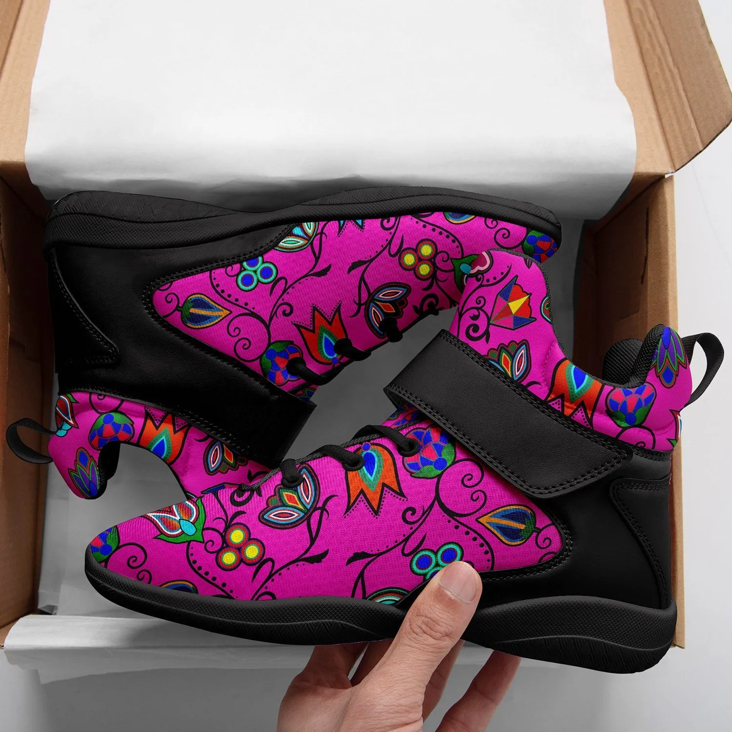 Indigenous Paisley Kid's Ipottaa Basketball / Sport High Top Shoes