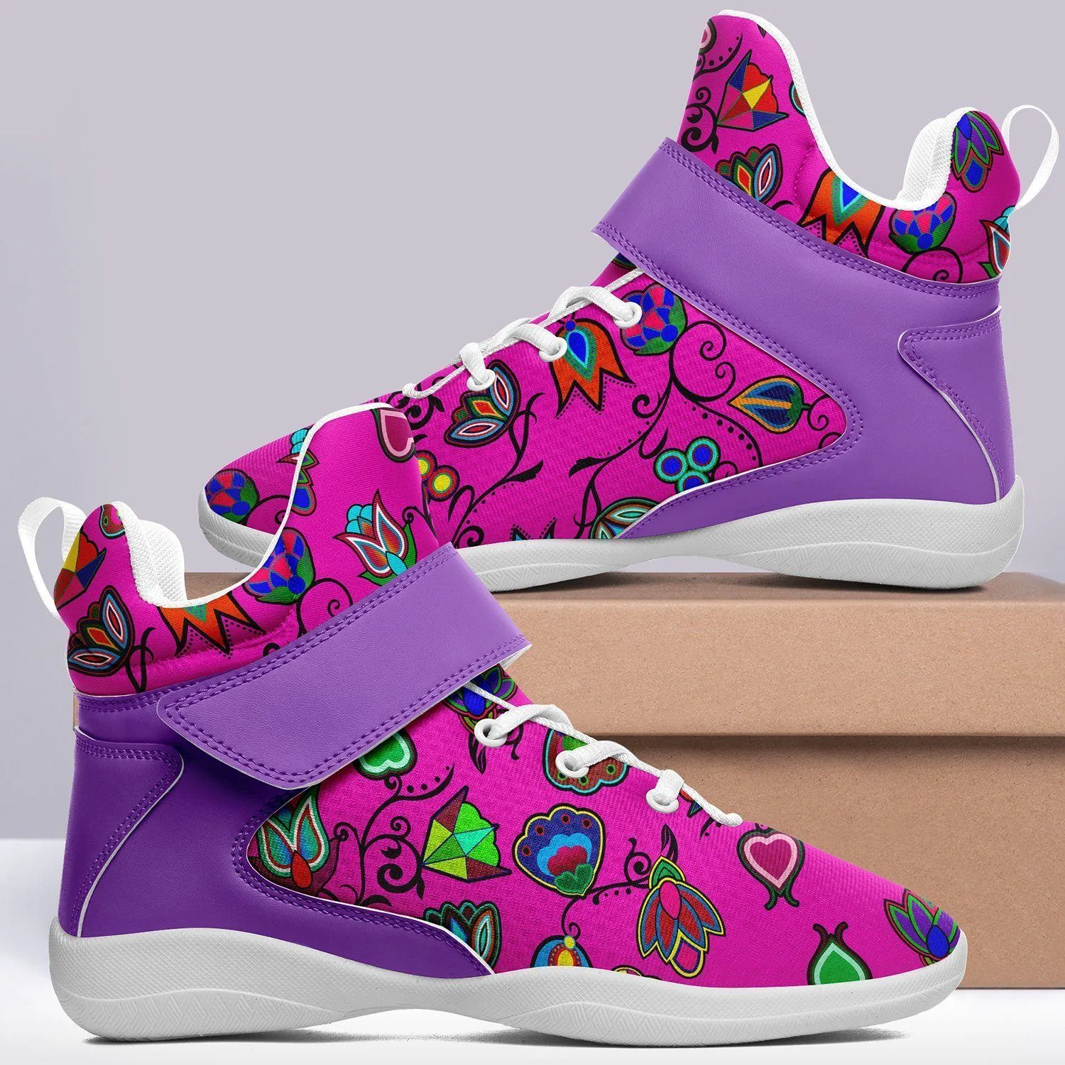 Indigenous Paisley Kid's Ipottaa Basketball / Sport High Top Shoes