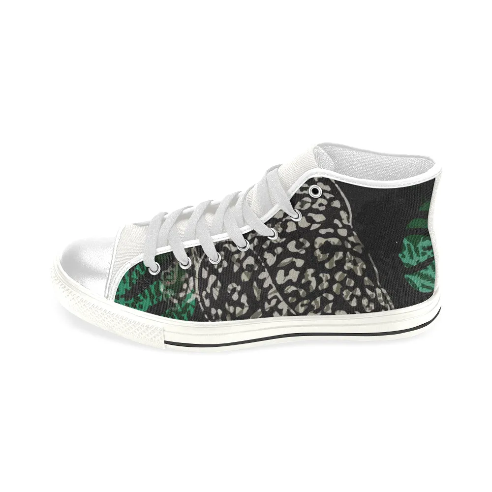 Men's Cheetah Print Canvas High Top Shoes