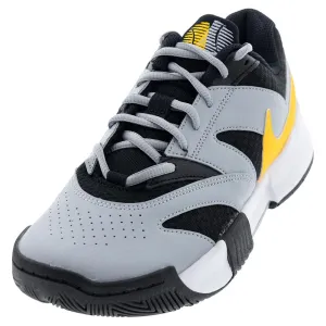 Men's Court Lite 4 Tennis Shoes Black and Laser Orange