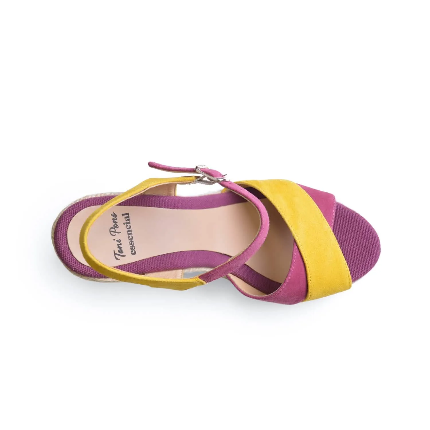 Multicolor Suede Leather Wedge Espadrille for Women - Mar-A