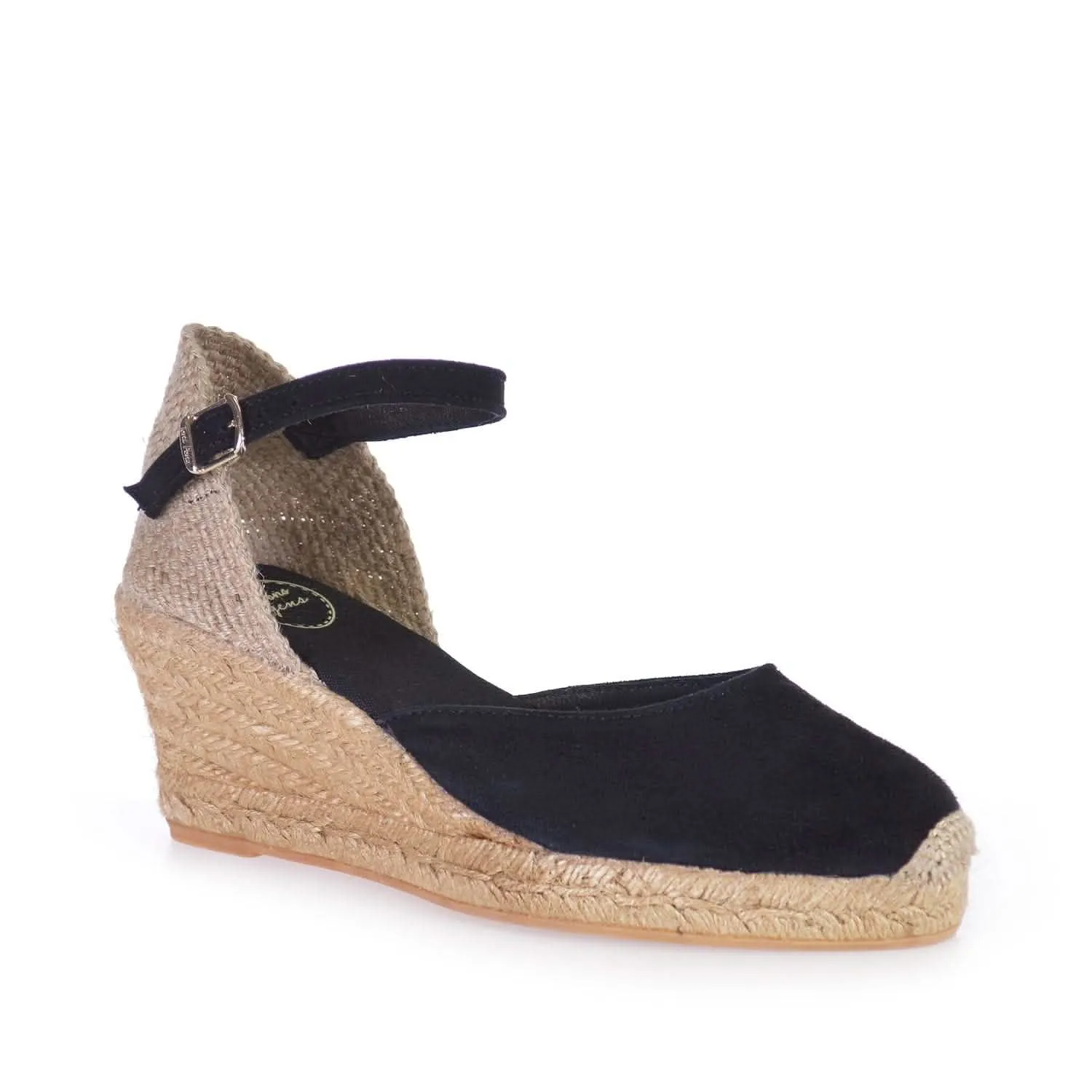 Plain Suede Leather Wedge Espadrille for Women - Lloret-5