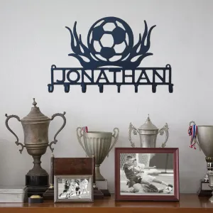 Soccer Lover’s Flaming Medal Display Rack (Y27)