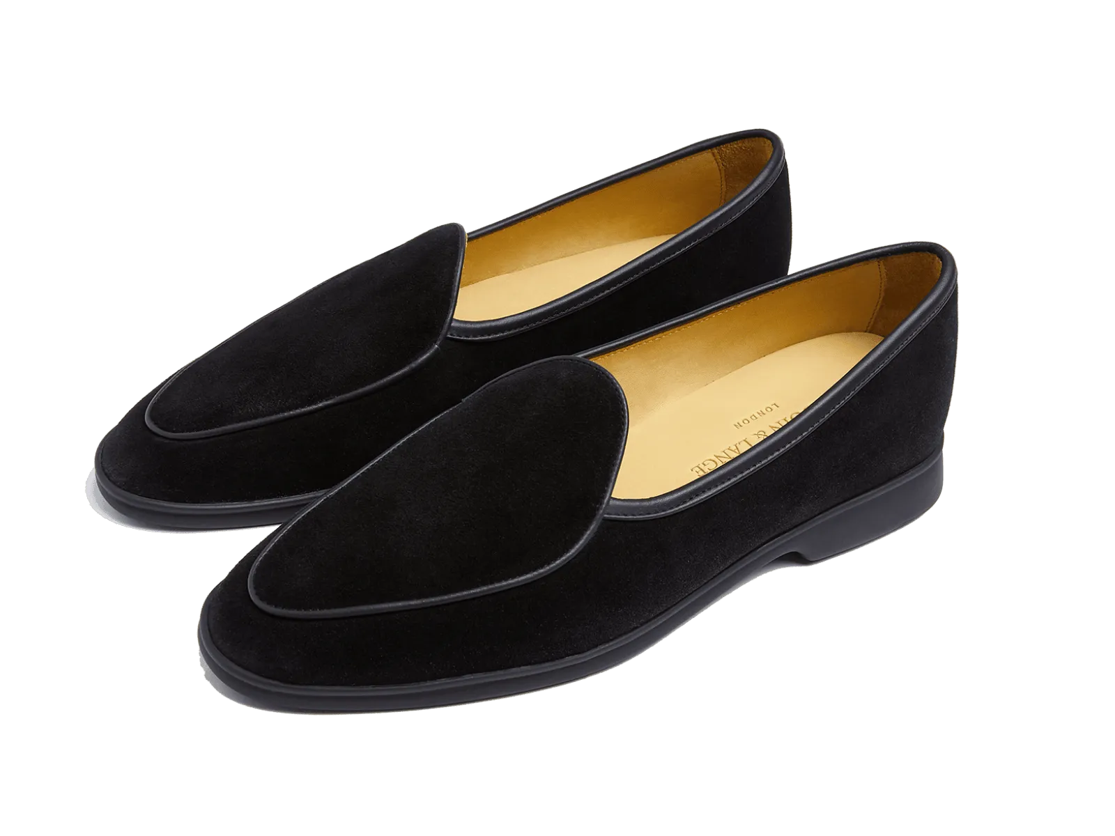 Stride Loafers in Black Glove Suede Dark Sole