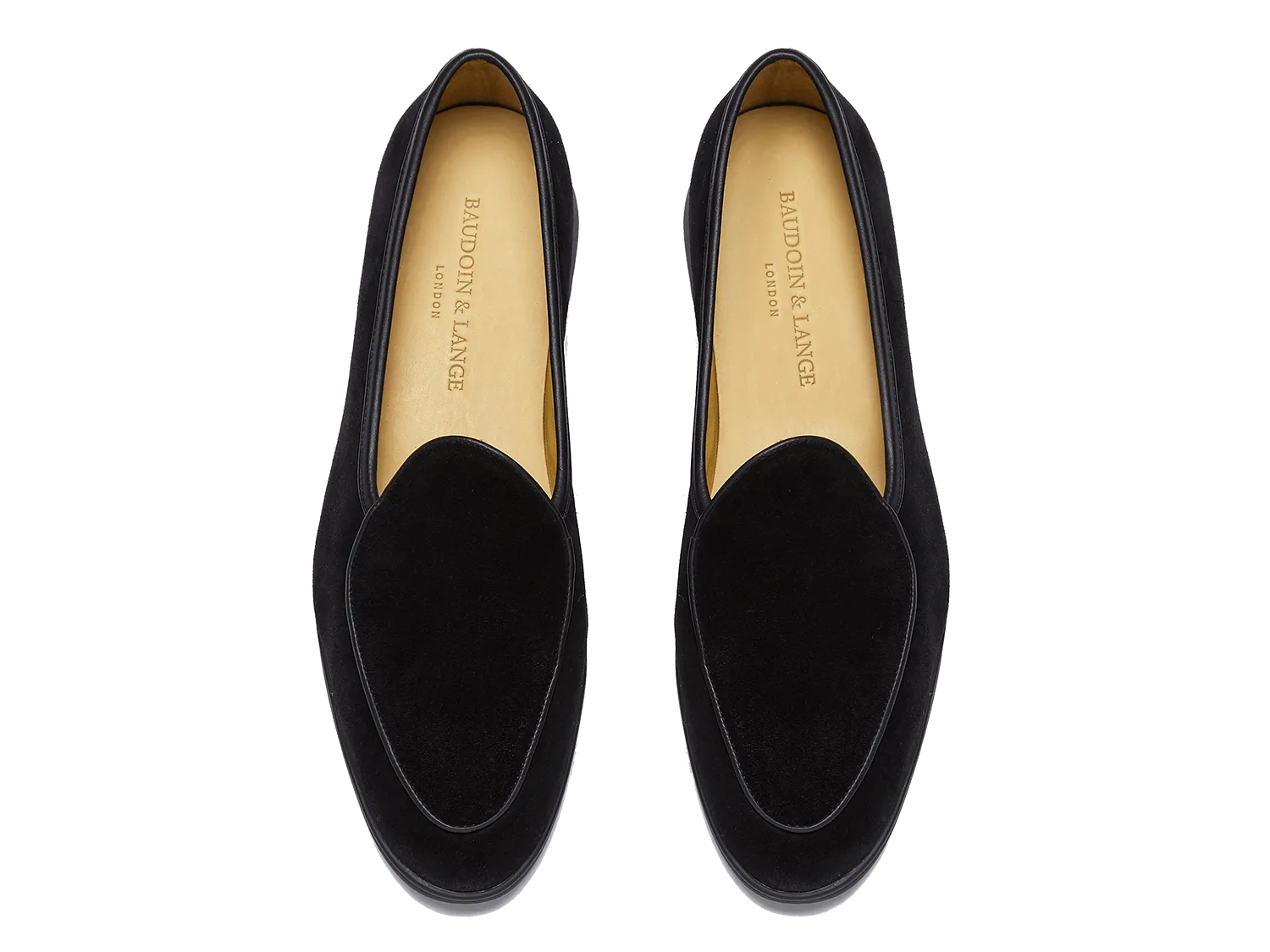 Stride Loafers in Black Glove Suede Dark Sole