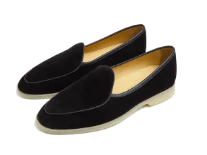 Stride Loafers in Black Glove Suede Natural Sole