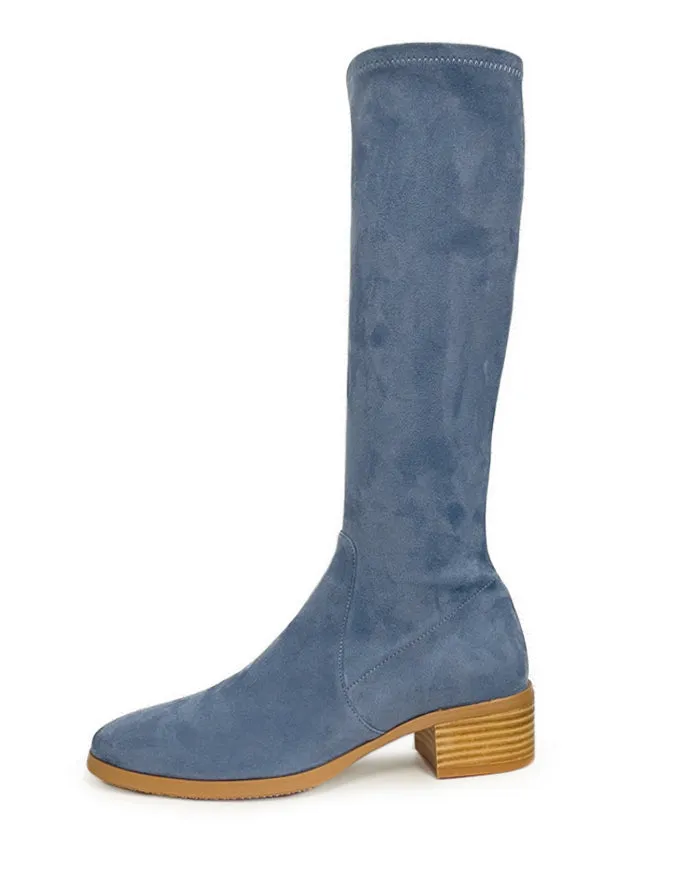 Timothie Denim Stretch Suede Boot