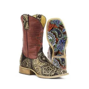 Tin Haul Western Boots Womens Paisley Rock Tan 14-021-0007-1205 TA