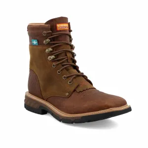 Twisted X Men's Distressed Saddle & Cognac CellStretch Lacer Work Boot MXLW001