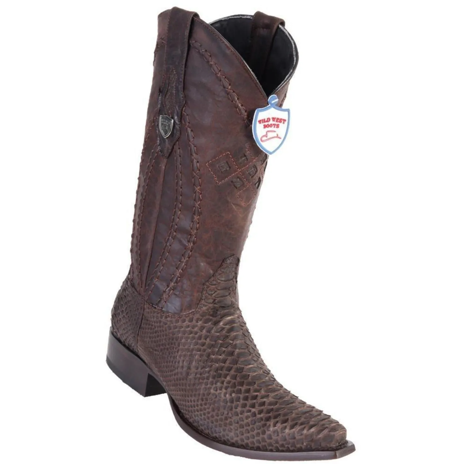 Wild West Boots #294N5707 Men's | Color Genuine Python | Men’s Wild West Python Boots Snip Toe Handcrafted